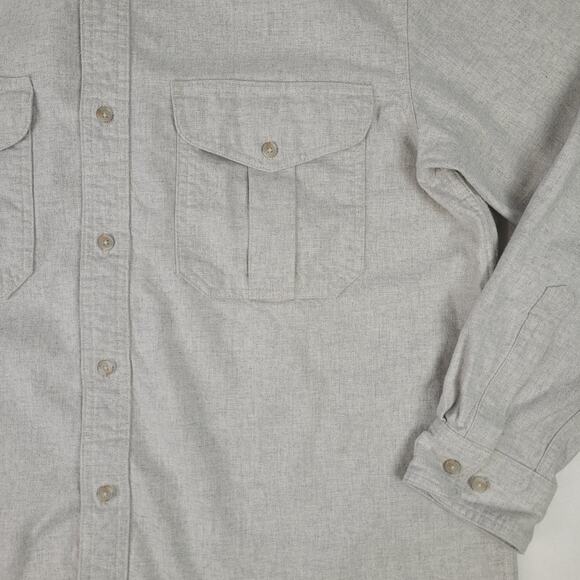 Filson Alaskan Guide Flannel Shirt Light Grey | Men's Sz L - Picture 2 of 7